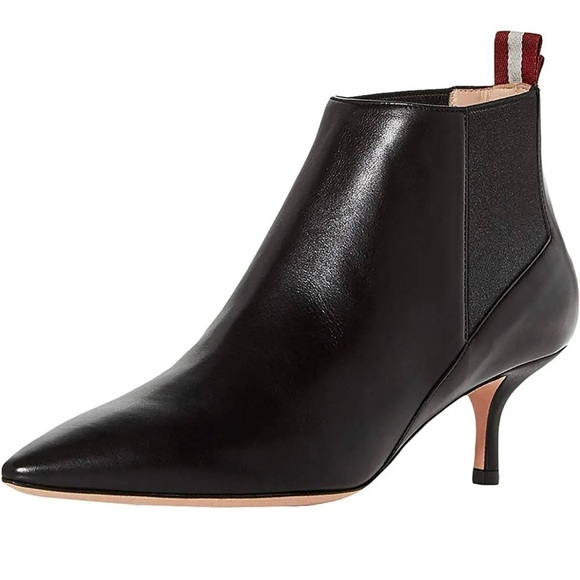 BALLY SWITZERLAND ALANNA 55 BLACK CALF LEATHER ANKLE BOOTIES SZ 39 - Picture 1 of 16